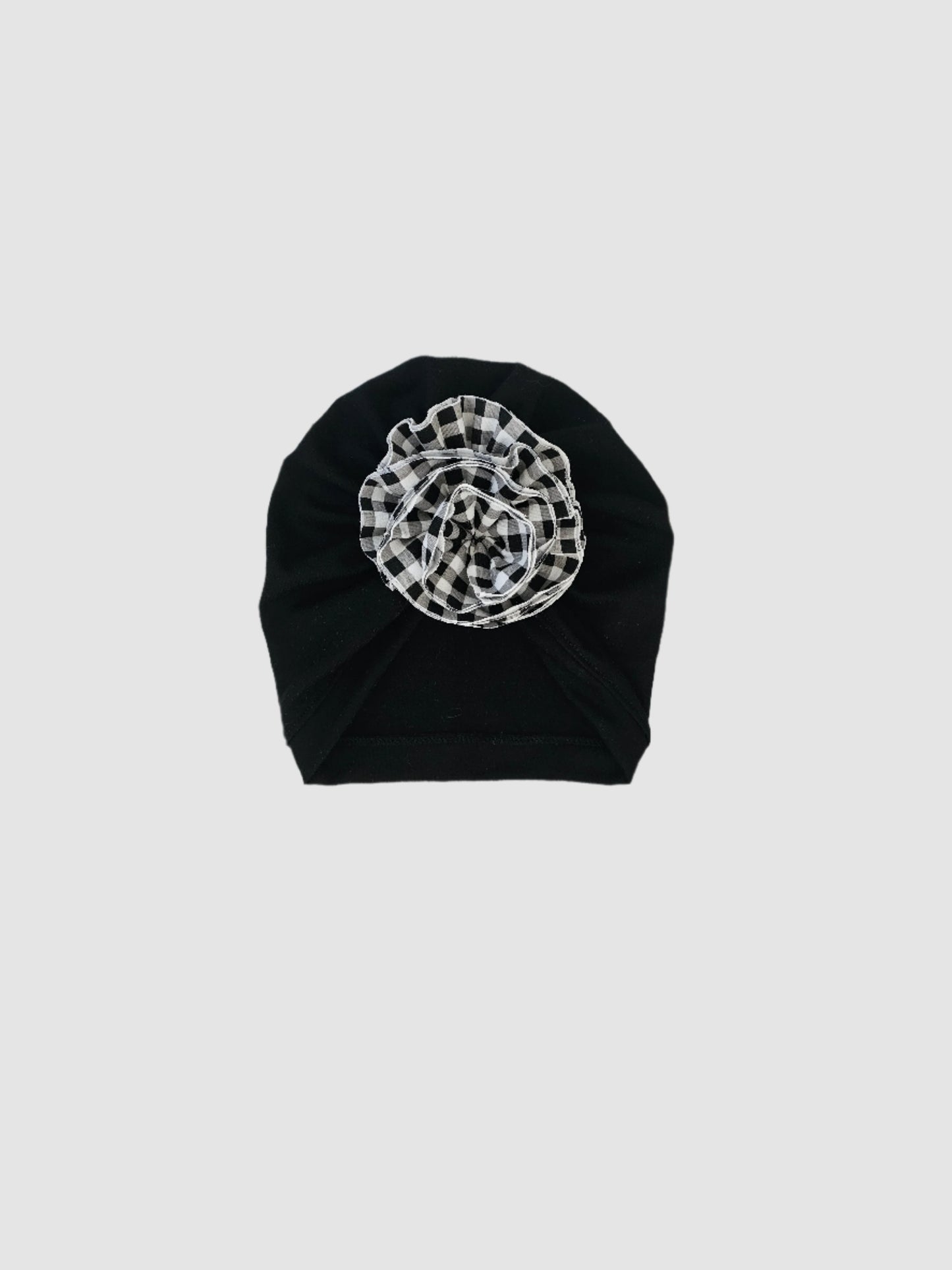 Frankie Raine ZQ Merino Rose Turban - Black Gingham