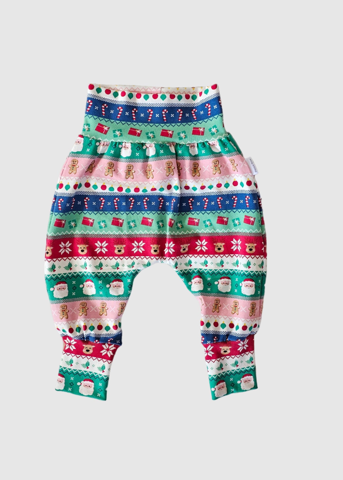 Colorful patterned fabric on a wooden surface