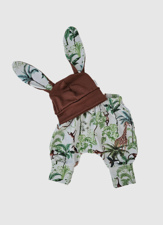 Frankie Raine ZQ Merino Bunny Hat & Cotton Harem Set