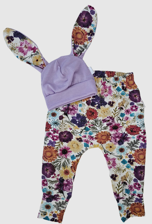 Frankie Raine ZQ Merino Bunny Hat & Cotton Harem Pants Set
