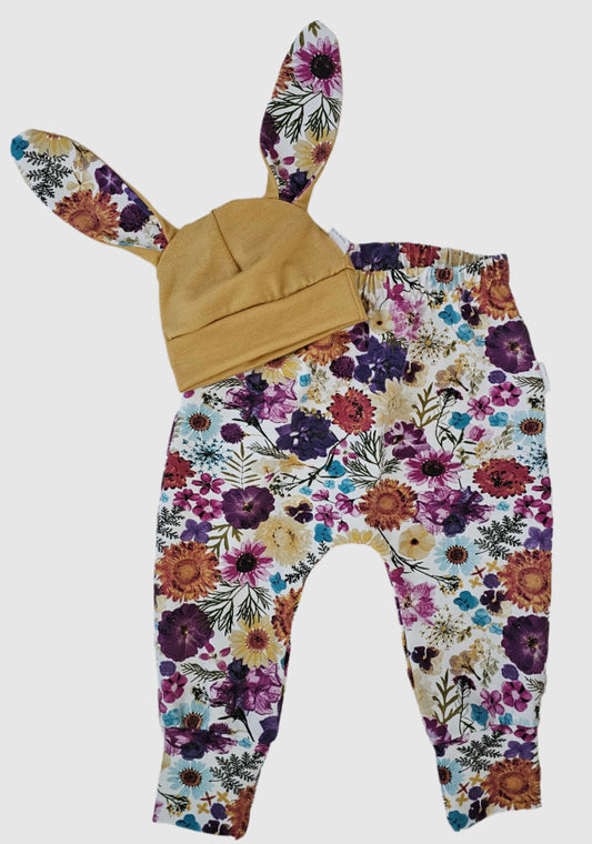 Frankie Raine ZQ Merino Bunny Hat & Cotton Harem Set