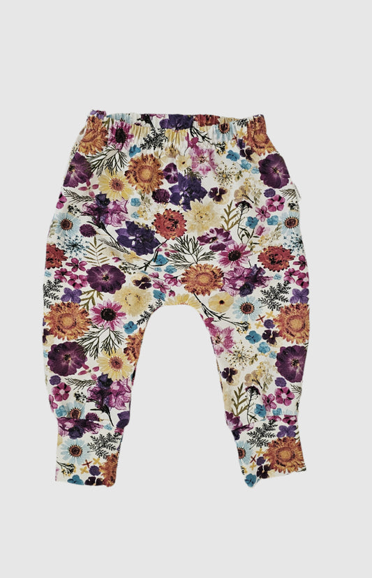 Frankie Raine Cotton Harem Pants  - Watercolor Floral
