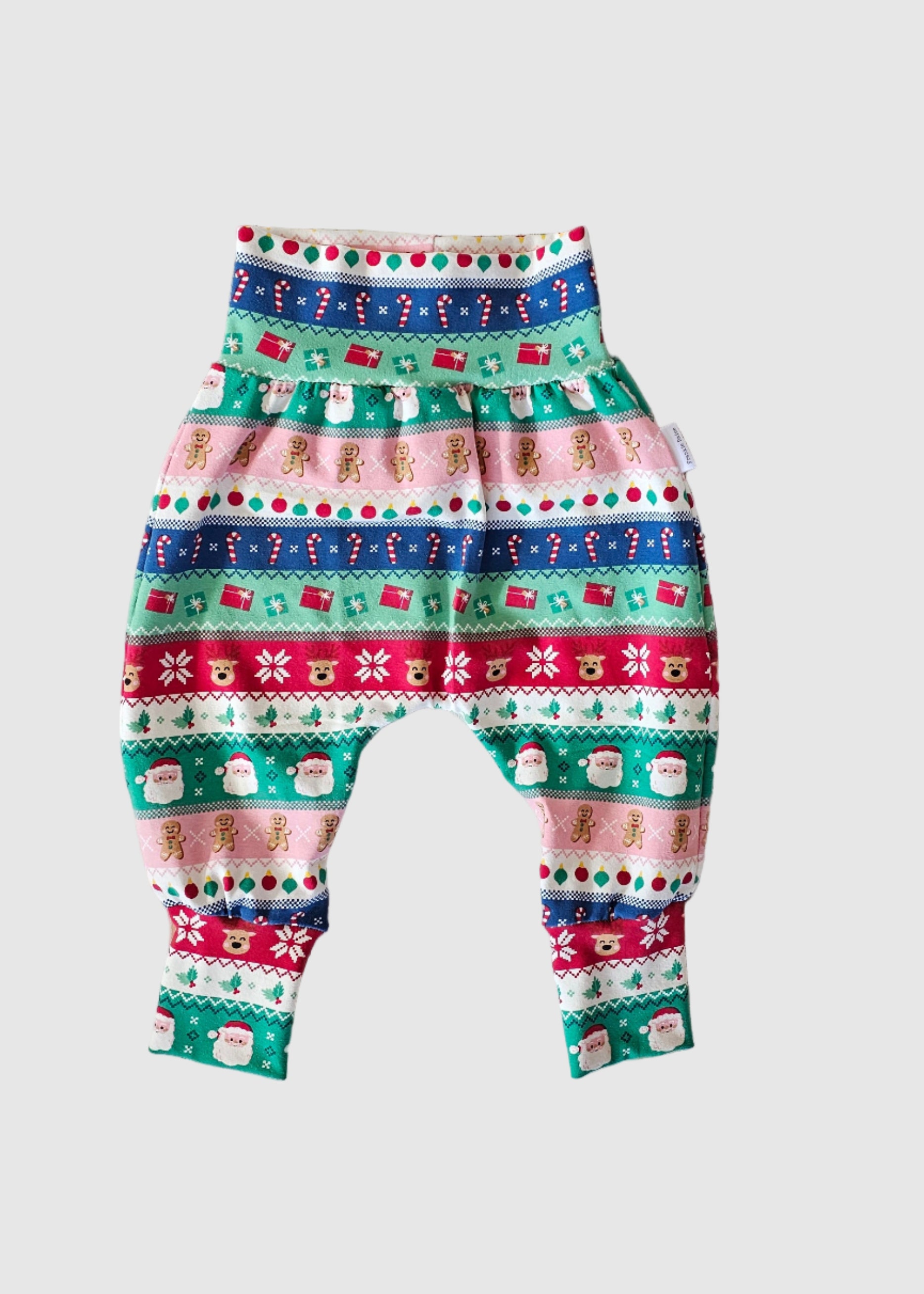 Colorful patterned fabric on a wooden surface