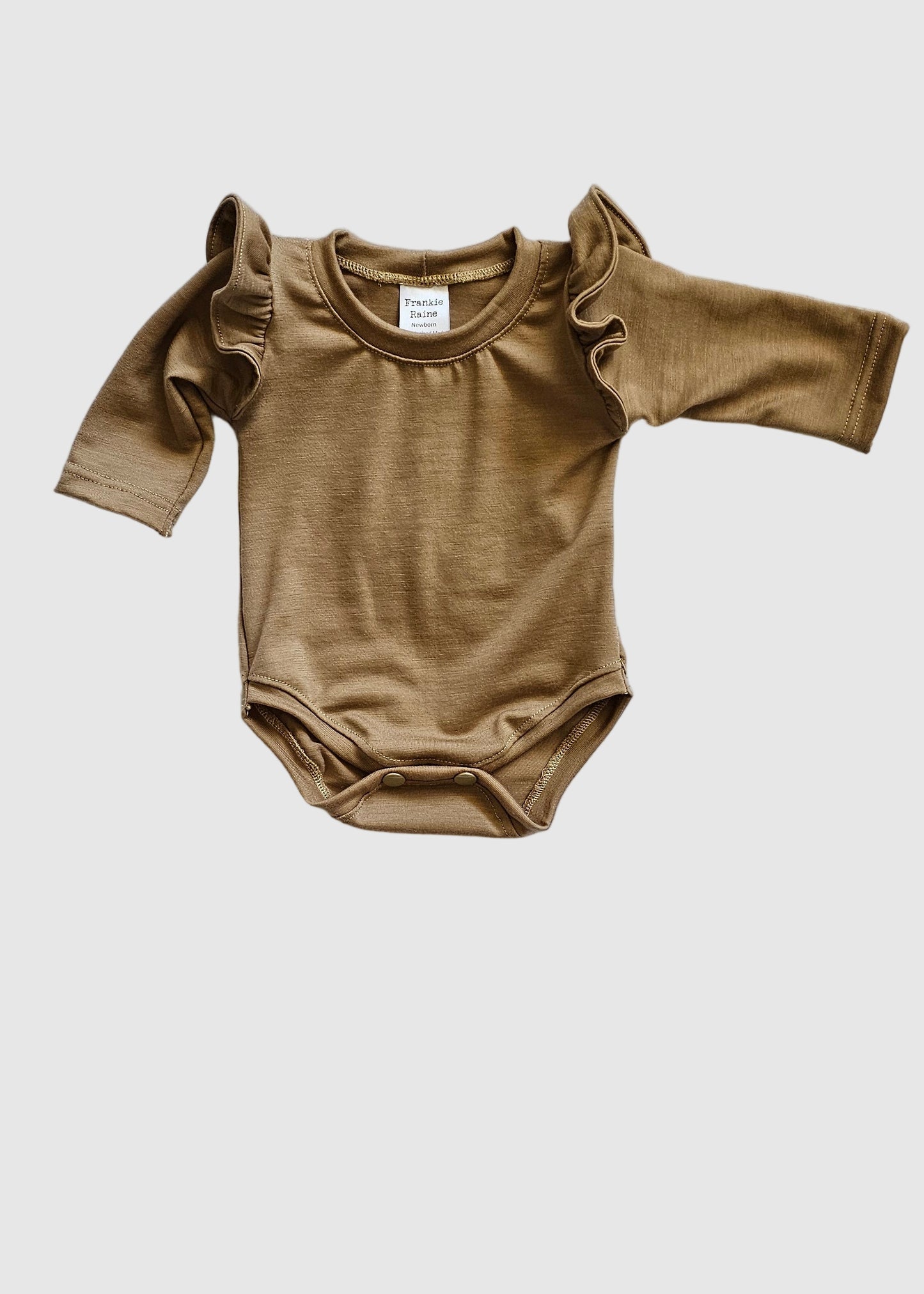 Frankie Raine ZQ Merino Flutter Sleeve Bodysuit - Biscotti